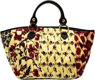Miu Miu Pre-owned Handbags, female, Yellow, Size: ONE SIZE Pre-owned Canvas Handbag
