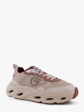 Pinko Womens Trainers Nylon-Leather Beige Nylon/leather Sneaker