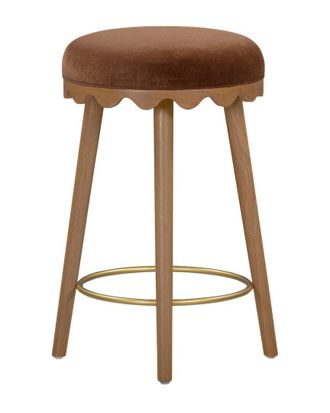 TOV Furniture Tov Furniture Oodle Performance Vegan Mohair Light Walnut Counter Stool