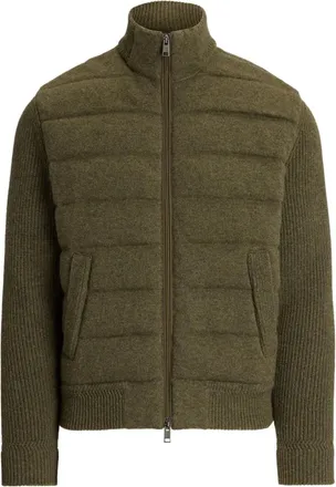 Ralph Lauren Purple Label quilted ribbed-knit jacket - men - Cotton/Polyester/Elastane - M - Green