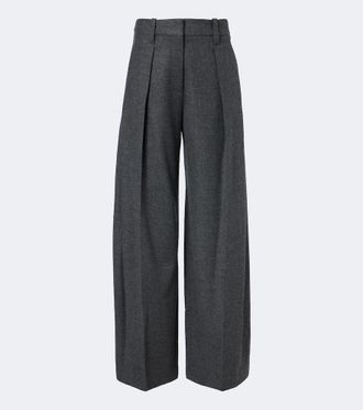 Brunello Cucinelli Pleated wool and cashmere wide-leg pants