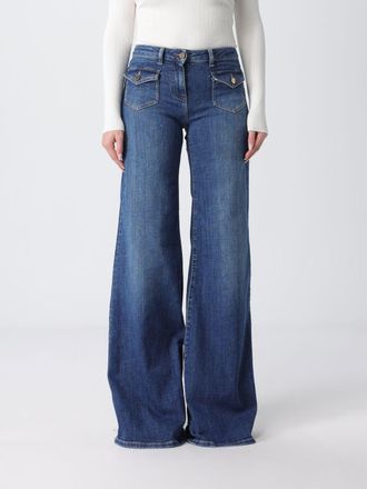 Elisabetta Franchi Mid-Rise Flare Jeans in Stretch Cotton Denim