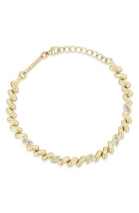 Zoë Chicco Diamond San Marco Chain Bracelet in 14K Yellow Gold at Nordstrom, Size 7