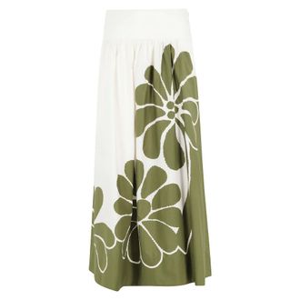 Farm Rio FARM Rio, Midi Skirts, female, Green, Size: XS Palermo Midi Skirt