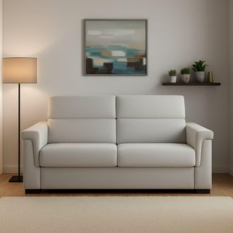 Dmora Dmora - Sof&aacute; Cama 2 Plazas Rigolato, Sof&aacute; Convertible Para Sal&oacute;n, Acolchado, Desenfundable, Calidad 100% Made In Italy, 185x95 H100 Cm, Gris Claro