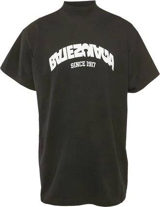 Balenciaga T-shirt met logoprint - Zwart