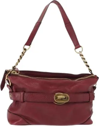 Burberry Pre-owned Shoulder Bags, female, Red, Size: ONE SIZE Pre-owned Leather Shoulder Bag