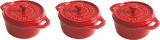 Staub Ceramic 3-pc Mini Round Cocotte Set
