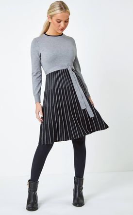 Roman Knitted Fit & Flare Dress