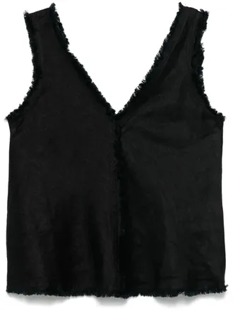 P.A.R.O.S.H. Linnen top - Zwart