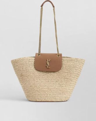 Saint Laurent raffia basket tote bag