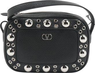 Valentino Cross Body Bags, female, Black, Size: ONE SIZE Nellc&ocirc;te Multi Studs Logo Leather Crossbody Bag