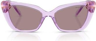 Swarovski 54mm Cat Eye Sunglasses in Transparent Lilac /Violet at Nordstrom