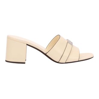 Tory Burch Lee Lee Sandalen met Hak - Dames - Muiltjes - Beige - 36 EU - Leer - Schoenen