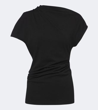 A Gold E Beckly draped cotton jersey top