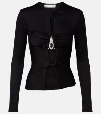 CHRISTOPHER ESBER Cutout ribbed-knit top