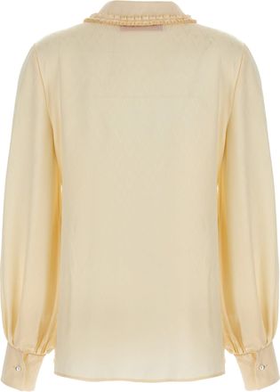 Valentino Garavani Womens Beige Silk Blouse