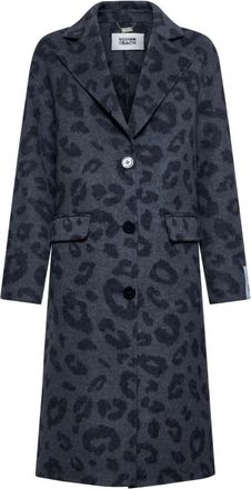 Silvian Heach Dierenprint jas - Dames - Mantel - Zwart - S - Wol - Jassen