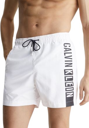 Calvin Klein Men Swim Trunks Medium Drawstring Mid-Length, White (Pvh Classic White), XL