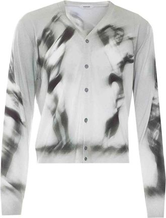 Versace C&aacute;rdigan con Estampado Gr&aacute;fico y Cuello en V - Knitwear - Hombre - Gris - M