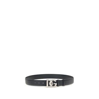 Dolce & Gabbana Mens Black Calf Leather Bos Taurus Regular Belt