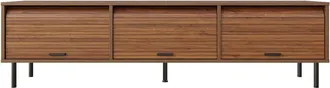 Urban Meuble Mueble tv efecto nogal con 3 puertas correderas, estilo retro 180 cm