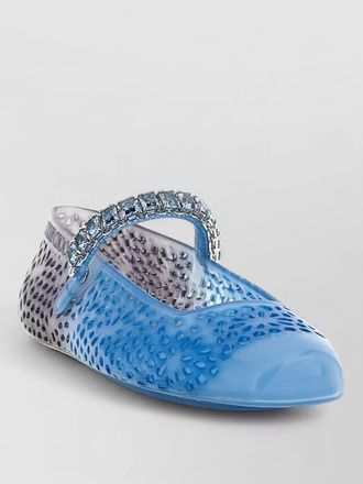 Jimmy Choo London jelly ballerina flats round toe strap