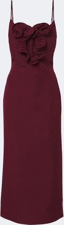 Magda Butrym Floral-appliqu&eacute; cotton and silk midi dress