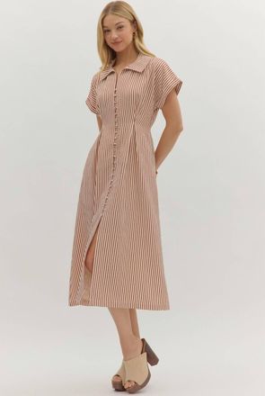 Entro The Marlowe Striped Maxi Dress In Red