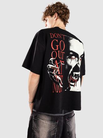 Vitriol Never Trust Shadows Cropped T-Shirt zwart