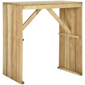 vidaXL Mesa De Bar De Madera De Pino Impregnada 100x60x110 Cm Vidaxl