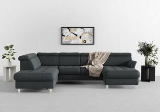 Sit&more Wohnlandschaft »Marano U-Form« inklusive Kopfteilverstellung, wahlweise mit Bettfunktion, Bettkasten
