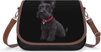 Generic Black Scottish Terrier Small Womens Crossbody Bags Shoulder Handbag with Adjustable Strap for Travel
