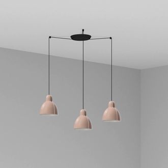 Netlighting Venice 3 Light Pink Cluster Drop Pendant Lamp in Pale Pink