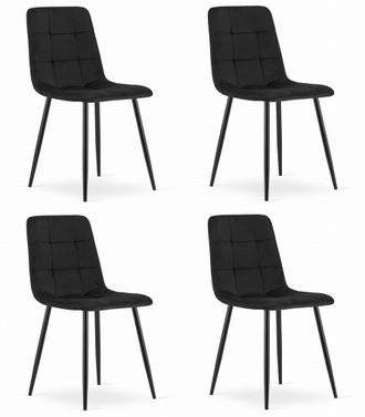 OEM Silla Kara - Terciopelo Negro X 4