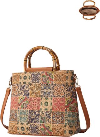 Generic Cork Shoulder Bag for Women Bohemian Style Vintage Crossbody Handbag Hobo Satchel Purse, E-1