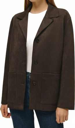 Elodie Hayes Suede Jacket In Mahogany