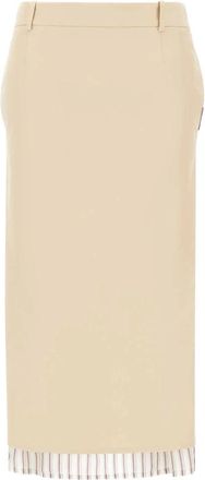 The Attico Rokken, Dames, Beige, M, Katoen, Midi Rok