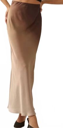 Promesa High-Waist Ombre Woven Maxi Skirt In Earth