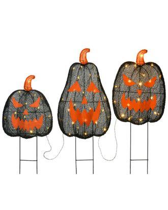 National Tree Company 35In Pre-Lit Black Jack-O-Lantern Garden Stakes