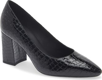 Aquatalia Peony Weatherproof Pump in Black Embossed Croc at Nordstrom Rack, Size 7.5