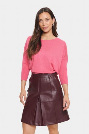 Saint Tropez Rundhalspullover SAINT TROPEZ A2561, MilaSZ R-Neck, Damen, Gr. XS, fruit dove melange, Strick, Obermaterial: 80% Viskose, 20% Polyacryl, meliert, bequ