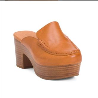 Chocolat Blu Womens Gem Heeled Mules In Cognac