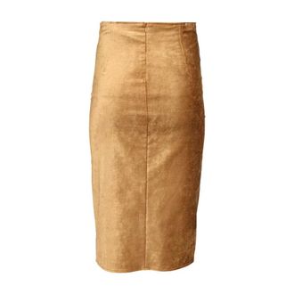 Forte_Forte Pencil Skirt in Stretchy Velvet - female - Forte Forte - Pencil Skirts - Yellow - S - Skirts