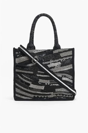 America & Beyond Womens Luxe Embellished Tote Bag In Black