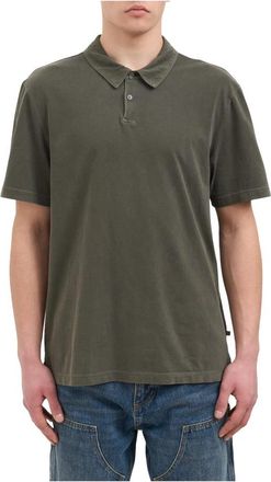 James Perse Sueded Jersey Polo - Heren - Polos - Grijs - XL - Katoen - Tops