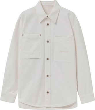 Wooyoungmi Flower Back Logo Denim Shirt - Heren - Spijkeroverhemden - Wit - S - Denim - Overhemden