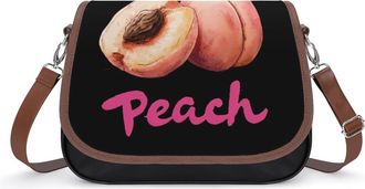 Generic Peaches Printed Crossbody Bags for Women Shoulder Messenger Bag Purse Handbags