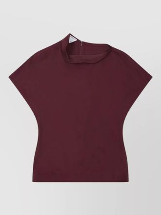 Bottega Veneta asymmetric neck top regular fit short sleeves