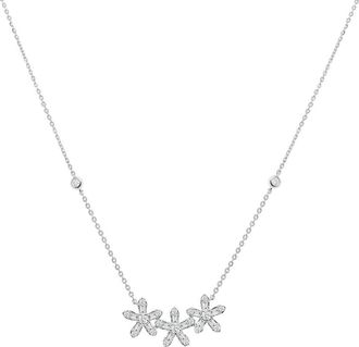 Sabrina Designs 14K 0.36 Ct. Tw. Diamond Triple Flower Necklace